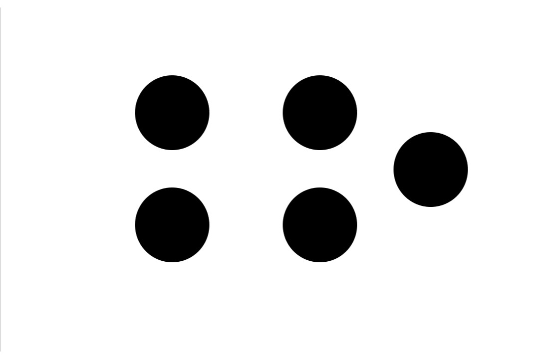 diagram showing 5 black dots