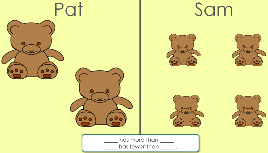 Pat Has 2 Bears Sam Has 4 Bears With Comparison Stem Sentence
