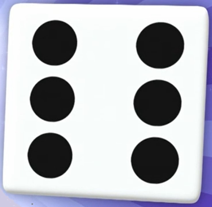 one side of dice with six dots